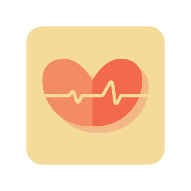 Beyaz arkaplanda soyut düğme kalp atışı simgesi - Vektör illüstrasyonu