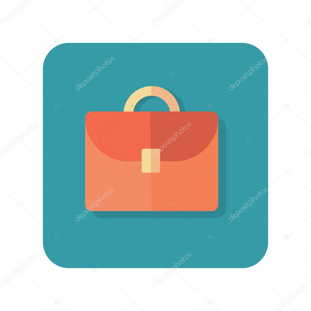 Briefcase abstract button icon on white background - Vector illustration