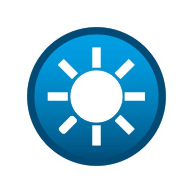 Beyaz arkaplanda güneş yuvarlak ortam simgesi - Vektör illüstrasyonu