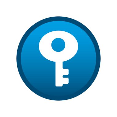 Beyaz arkaplanda yuvarlak ortam anahtar simgesi - Vektör illüstrasyonu