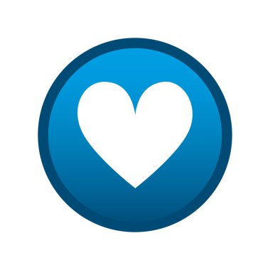 Beyaz arkaplanda yuvarlak ortam kalp simgesi - Vektör illüstrasyonu