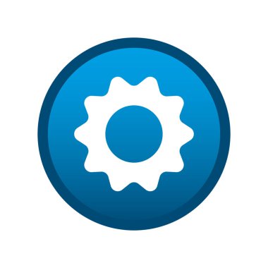 Beyaz arkaplanda yuvarlak ortam ayarları simgesi - Vektör illüstrasyonu