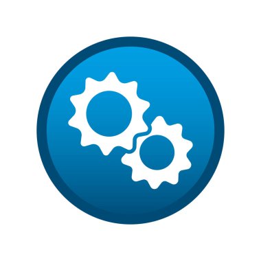 Beyaz arkaplanda yuvarlak ortam ayarları simgesi - Vektör illüstrasyonu