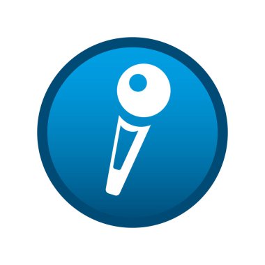 Beyaz arkaplanda yuvarlak ortam mikrofon simgesi - Vektör illüstrasyonu