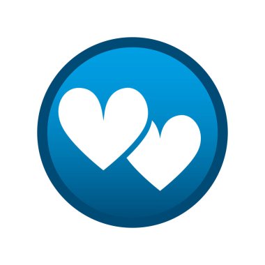 Beyaz arkaplanda yuvarlak ortam kalp simgesi - Vektör illüstrasyonu