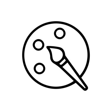 Beyaz arkaplanda ince çizgi simgesini boya - Vektör illüstrasyonuName