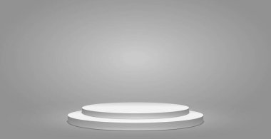 Açık beyaz stüdyo, geniş geniş bir fotoğraf stüdyosu kaidesi, ürün sunumu arka planı - Vektör illüstrasyonu