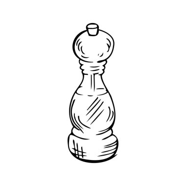 Beyaz arkaplanda biber kabı ince siyah çizgiler - Vektör illüstrasyonu