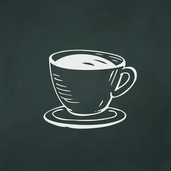 Κύπελλο Καφέ Λεπτές Λευκές Γραμμές Μια Υφή Σκούρο Φόντο Vector — Διανυσματικό Αρχείο