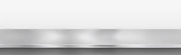 金属製のキッチンカウンター 鉄の質感 白い背景の大きなテーブル ベクトルイラスト — ストックベクタ