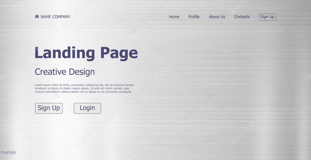 Design concept steel texture landing page website - Vector illustration