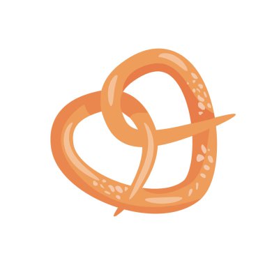 Taze ekmek ürünü simit, Güney Almanya 'nın ulusal yemeği - Vektör illüstrasyon