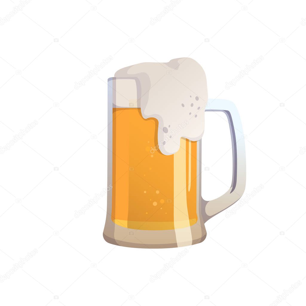 Mug of fresh beer isolated on white background - Vector illustration