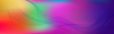 Panoramik soyut ağ arkaplan rengarenk gradyanı - Vektör illüstrasyonu