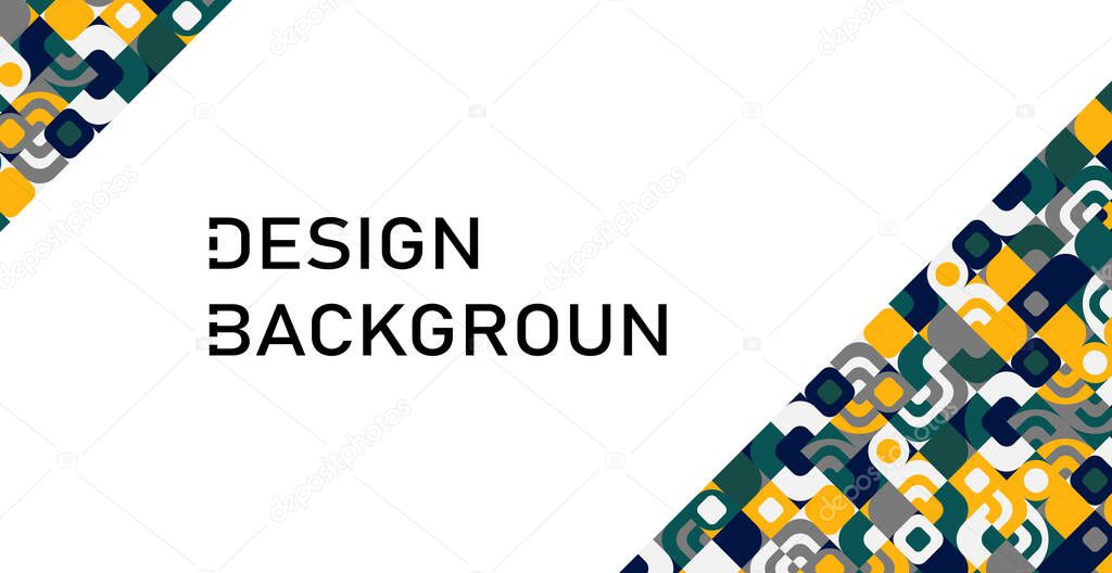 Panoramic background abstract shapes Bauhaus Modern geometric shapes triangles, square, circles minimal shapes - Vector illustration