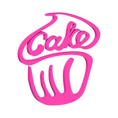 Doğum günü pastası olarak stilize edilmiş mesaj pastası. Bir marka, etiket veya reklam için şık tasarım