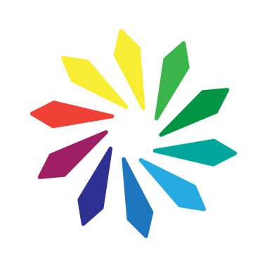 Beyaz arkaplandaki gökkuşağının tüm renklerinin dairesel paleti - Vektör illüstrasyonu