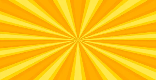 Radiální Žluté Sluneční Paprsky Jasný Panoramatický Vzor Textury Pozadí Vektorové — Stockový vektor