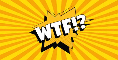 Renkli bir arkaplanda WTF - Vektör illüstrasyonuName