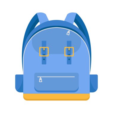 Okul çantası beyaz arkaplanda izole edildi - Vektör illüstrasyonu