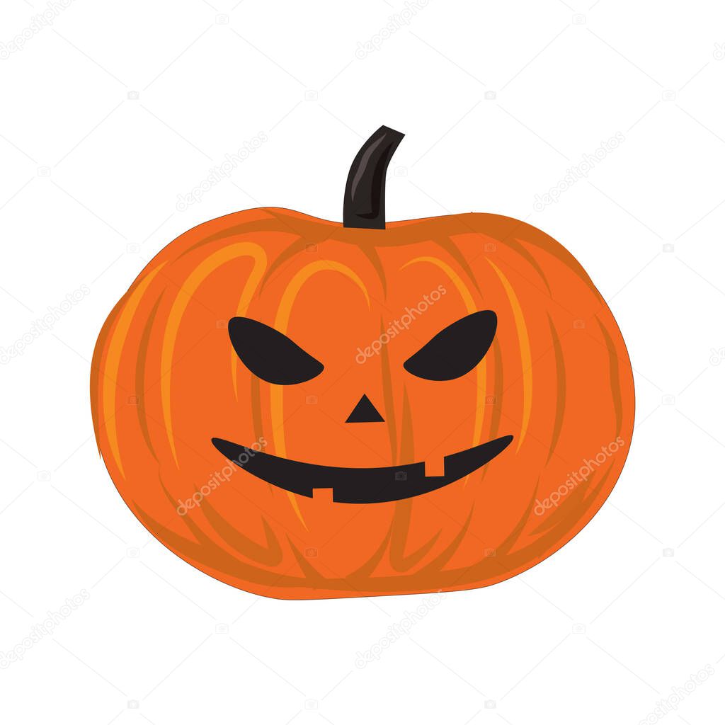 Festive pumpkin for halloween on a white background - Vector illustration