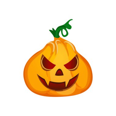 Beyaz arkaplanda Cadılar Bayramı için neşeli balkabağı - Vektör illüstrasyonuName