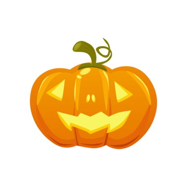 Beyaz arkaplanda Cadılar Bayramı için neşeli balkabağı - Vektör illüstrasyonuName