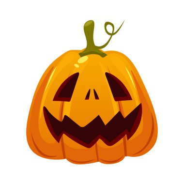 Beyaz arka planda tatil cadılar bayramı için gerçekçi bir balkabağı - Vektör çizimi