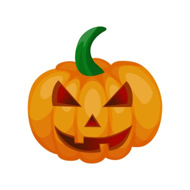 Beyaz arkaplanda Cadılar Bayramı için neşeli balkabağı - Vektör illüstrasyonuName