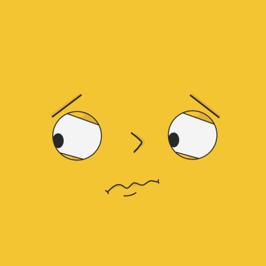 Karışık, üzgün yüz ve anlamlı duygular - Vektör illüstrasyonu