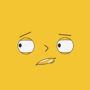 Karışık, üzgün yüz ve anlamlı duygular - Vektör illüstrasyonu