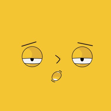 Rahatlamış, sakin ve anlamlı duyguları olan bir yüz - Vektör illüstrasyonu