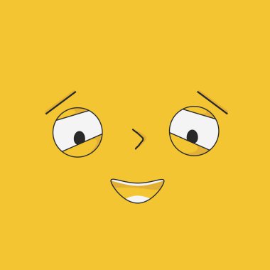 Karışık, üzgün yüz ve anlamlı duygular - Vektör illüstrasyonu