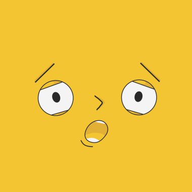 Karışık, üzgün yüz ve anlamlı duygular - Vektör illüstrasyonu