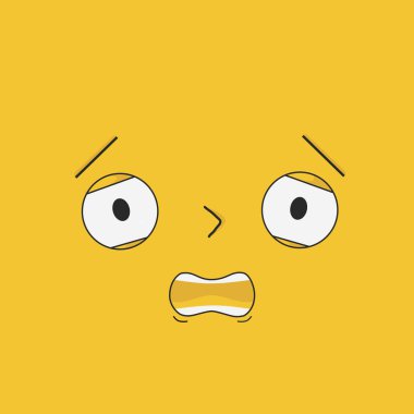 Karışık, üzgün yüz ve anlamlı duygular - Vektör illüstrasyonu