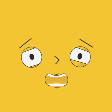 Karışık, üzgün yüz ve anlamlı duygular - Vektör illüstrasyonu