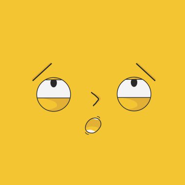 Karışık, üzgün yüz ve anlamlı duygular - Vektör illüstrasyonu