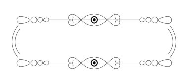 Metin için boş şablon, izole edilmiş metin kutusu, vektör süslemeleri - illüstrasyon