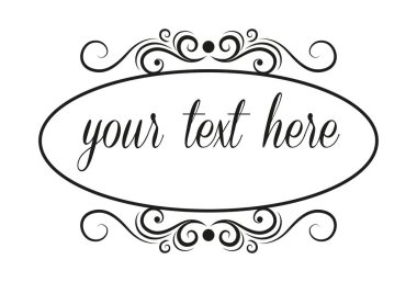 Metinli şablon, izole edilmiş boş alan, vektör süslemeleri - illüstrasyon