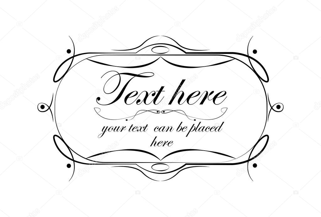 Template with text, isolated empty field, vector ornaments - illustration
