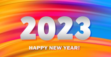 Mutlu Noeller ve mutlu yıllar 2023, parlak arka plan kartpostalı, web şablonu - Vektör illüstrasyonu