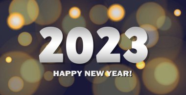 Mutlu Noeller ve mutlu yıllar 2023, parlak arka plan kartpostalı, web şablonu - Vektör illüstrasyonu