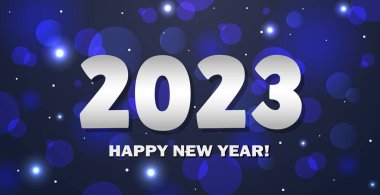 Mutlu Noeller ve mutlu yıllar 2023, parlak arka plan kartpostalı, web şablonu - Vektör illüstrasyonu