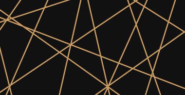 İş için modern geometrik lüks web kartı şablonu veya siyah arkaplan üzerinde altın çizgilerle sunum - Vektör illüstrasyonuName