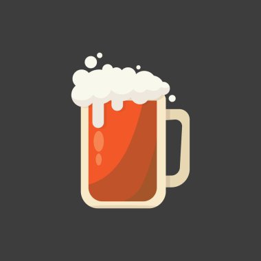 Büyük bardak taze köpüklü bira - Vektör illüstrasyon