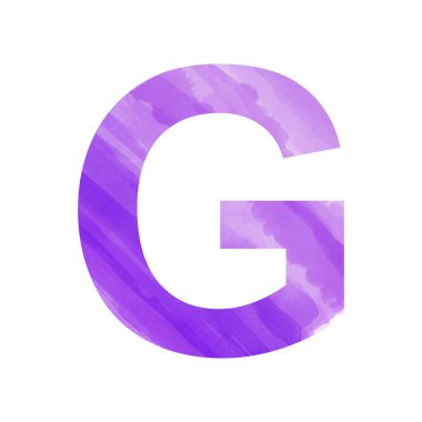 İngiliz alfabesi, suluboya mavi boyayla boyanmış G harfi - Vektör illüstrasyonu