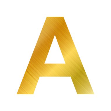 Beyaz arkaplanda İngiliz alfabesi, altın desenli harf A - Vektör illüstrasyonu