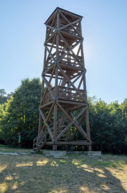 Wooden Lookout Tower below Kamzik Hill in the summer. Kramare. Bratislava.