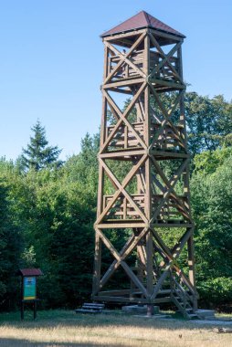 Wooden Lookout Tower below Kamzik Hill in the summer. Kramare. Bratislava.