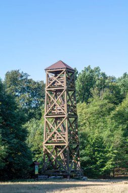 Wooden Lookout Tower below Kamzik Hill in the summer. Kramare. Bratislava.